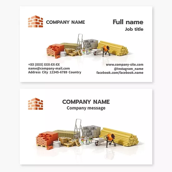 Business card template Construction and finishing materials