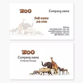 Business card template. Zoo.