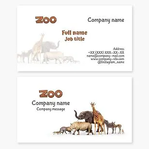 Business card template. Zoo.