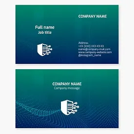 Business card template. Cyber ​​protection.