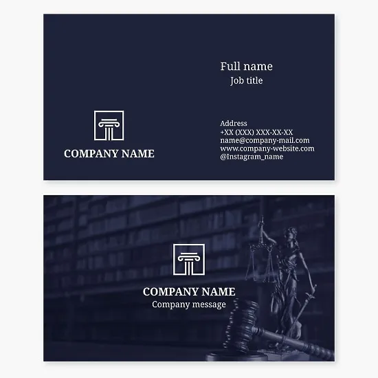 Law Firm Pillar Logo Business Card Template