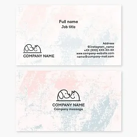 Pet care business card template. Animal shelter.