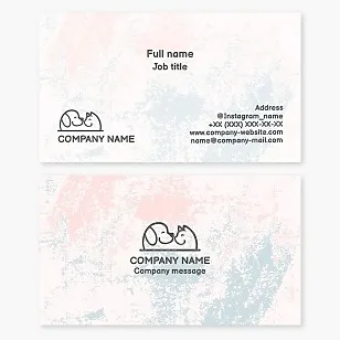 Pet care business card template. Animal shelter.