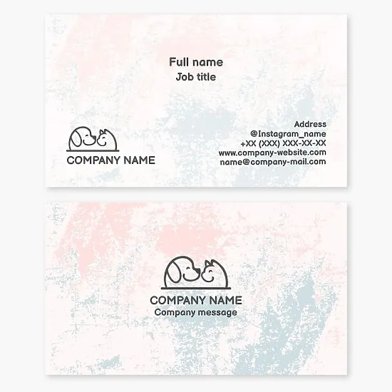 Pet care business card template. Animal shelter.