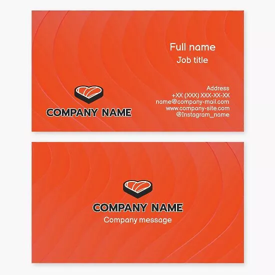 Sushi Heart Logo | Sushi Restaurant Business Card Template