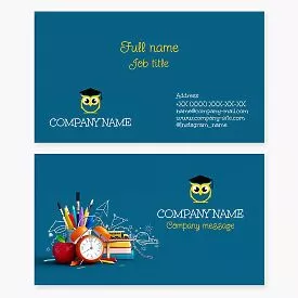 School Supplies Business Card Template