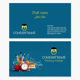 School Supplies Business Card Template