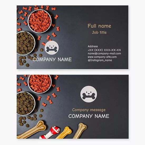 Dog Food & Dog Treats Business Card Template