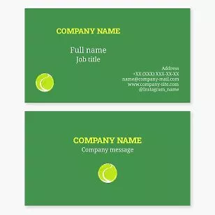 Tennis Ball Business Card Template