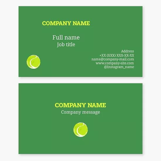 Tennis Ball Business Card Template