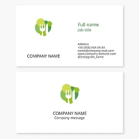 Business card template. Vegan cuisine.