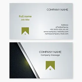 Business card template with Home logo. Real estate, housing rental.