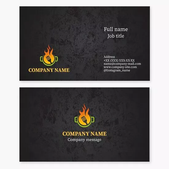 Cooking Grilling Chef Kitchen Business Card Template