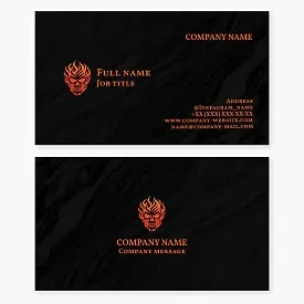 Business card template. Tattoo services.