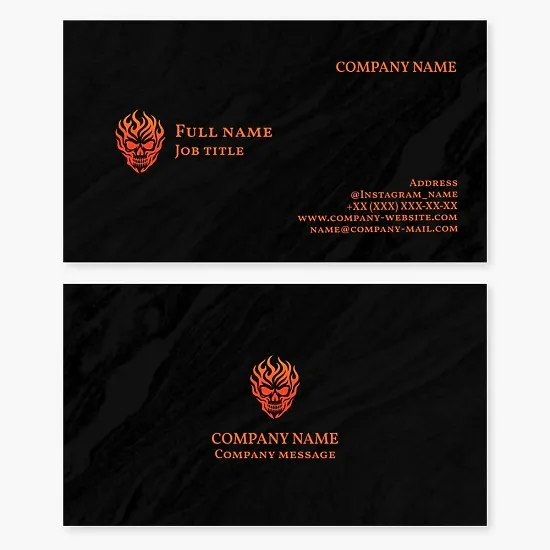 Business card template. Tattoo services.