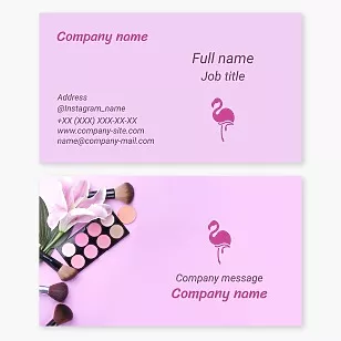 Business card template Flamingo, Cosmetics