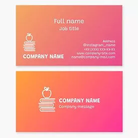 Books with Apple | Education Business Card Template