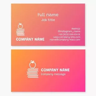 Books with Apple | Education Business Card Template