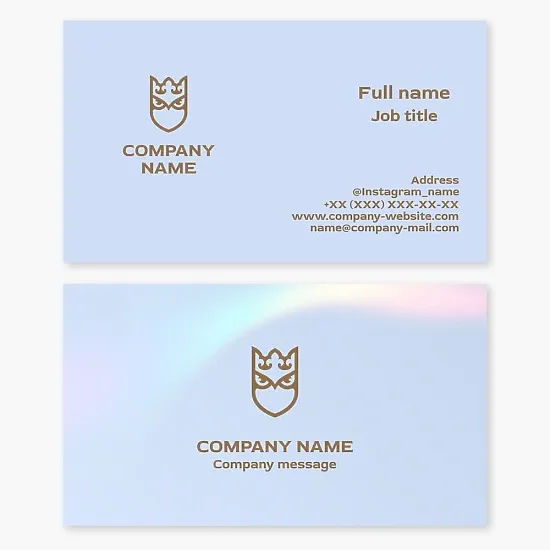Owl, shield crown | Learning, wisdom, knowledge | Business card template