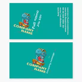 Skating T-Rex Business Card Template