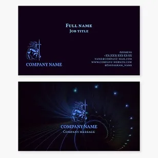 Business card template. Zeus, Jupiter. Symbol of the sky, thunder, lightning, and supreme power.