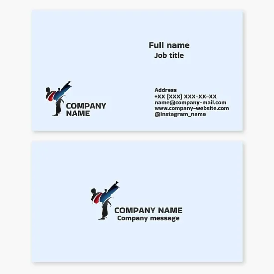 Business card template. Martial arts.