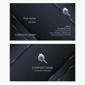 Business card template. Housing inspection. Service for searching for rental housing options.