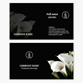 Business card template. Funeral home. Funeral services. Letter O.