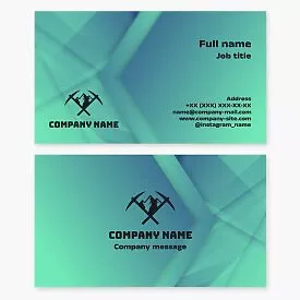 Business card template. Geological exploration of mineral resources.