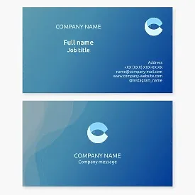 Business card template. Fish. Fishing. Letter C, O.