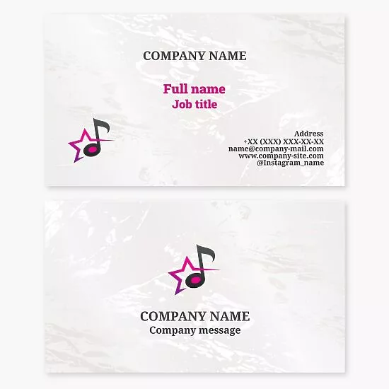 Music Star Business Card Template