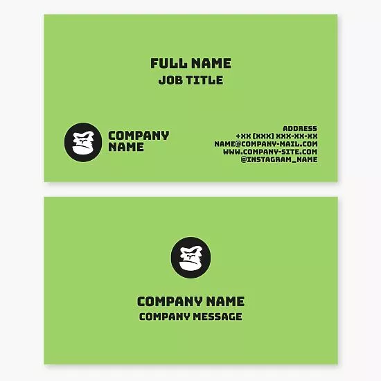 Gorilla Logo | Green Business Card Template