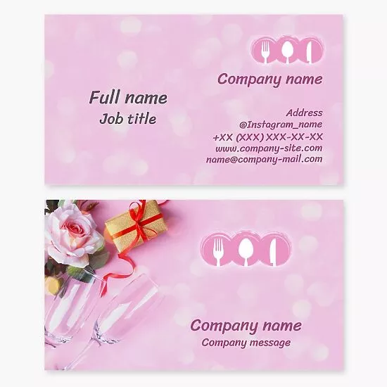 Cutlery Logo | Romantic Restaurant Business Card Template