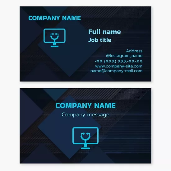 Business card template Computer hardware diagnostics