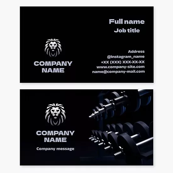 Fitness Dumbbell Business Card Template