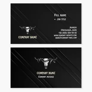 Bull Skull and Snake Logo Business Card Template