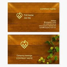 Business card template: Beer, Malt, Ingredients for beer production.