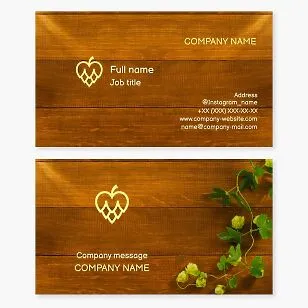 Business card template: Beer, Malt, Ingredients for beer production.