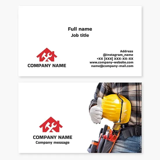 Jack of all trades business card template. Repair of buildings and premises.