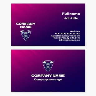 Business card template. Abstract. Bull, shield. Sports team.