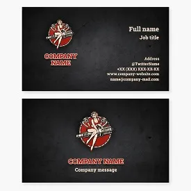 Retro style business card template: car and motorcycle repair.