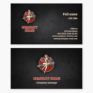 Retro style business card template: car and motorcycle repair.