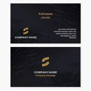 Business card template. Marble. Sale, cutting, and manufacturing of marble and other natural stone products. Letter C.