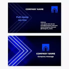 Blue Neon Business Card Template