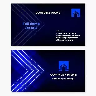 Blue Neon Business Card Template