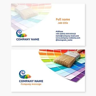 Business card template. Paint selection company.