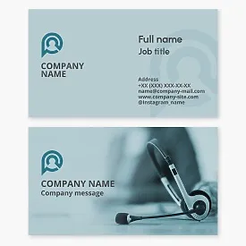 Business card template. Call center. Consulting. Letter P.