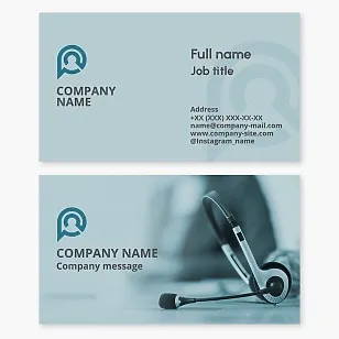 Business card template. Call center. Consulting. Letter P.