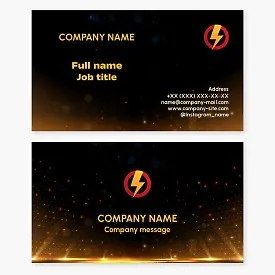 Business card template. Electrical equipment. Power engineering. Heating engineering. Electrical safety.
