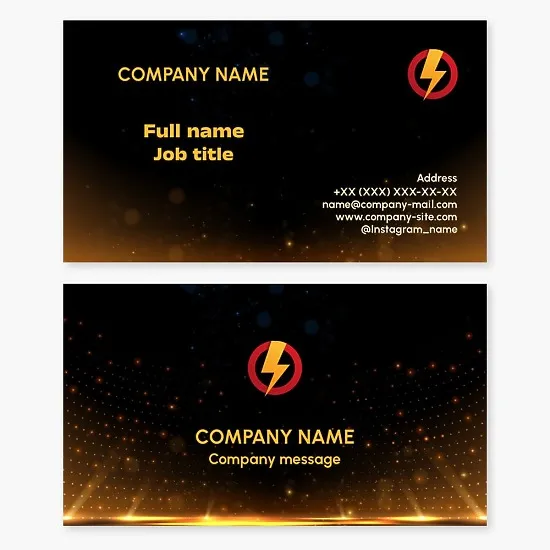 Business card template. Electrical equipment. Power engineering. Heating engineering. Electrical safety.